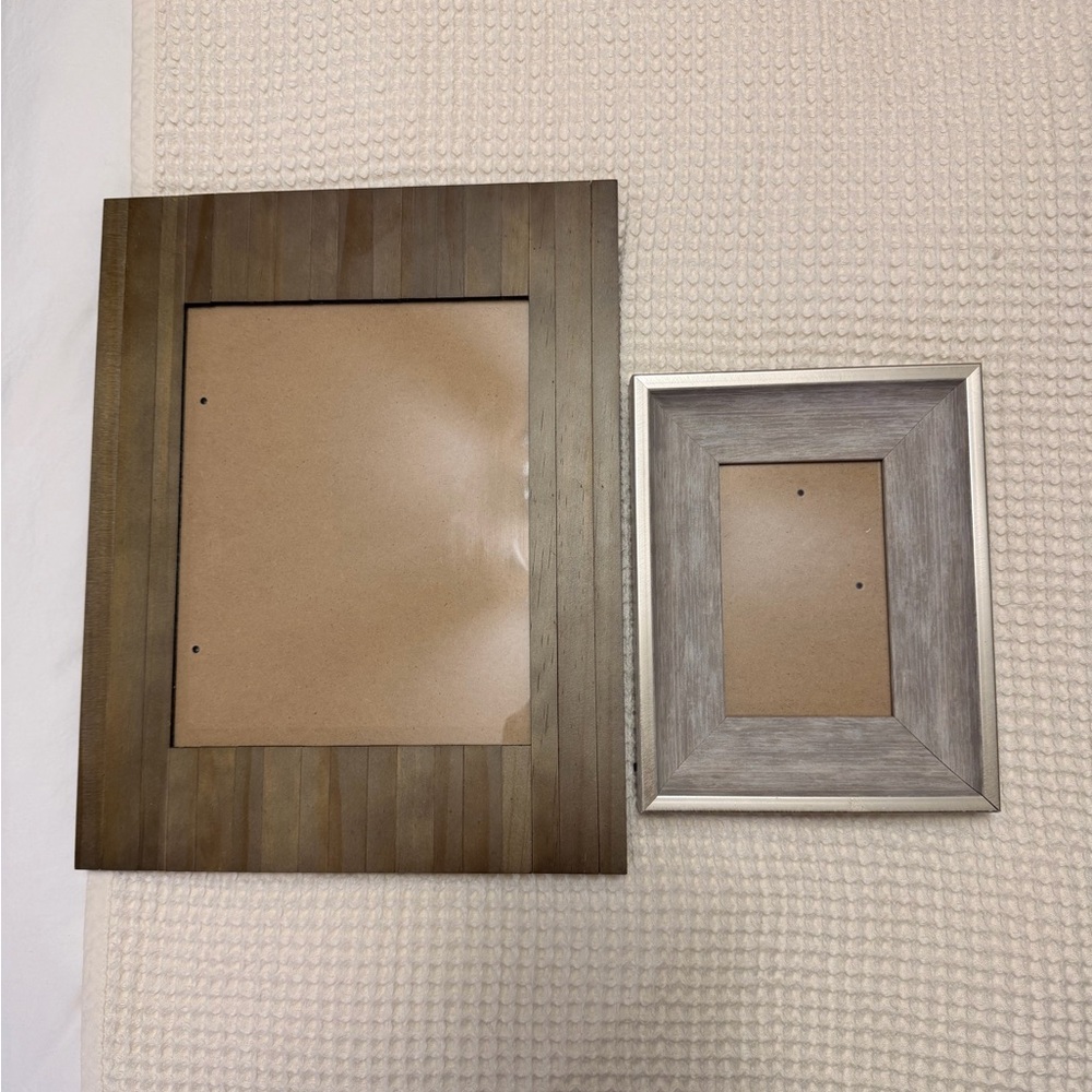 Elegant Brown and Gray Wooden Picture Frame Set